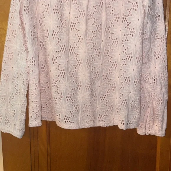 L’affaire peach eyelet cotton top; medium - Picture 2 of 9